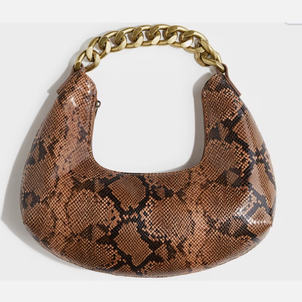 H&M 2025 Small Shoulder Bag Brown Snakeskin Patterned - H&M Original - Picture 2 of 9
